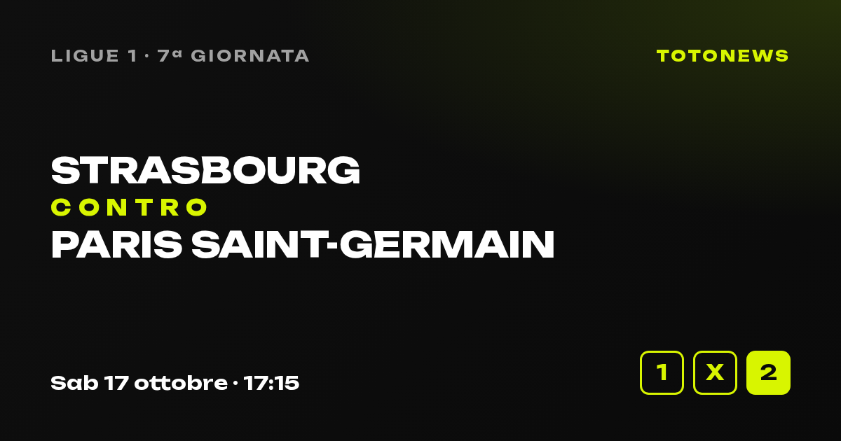 Strasbourg-Paris Saint-Germain, Ligue 1, 7ª giornata